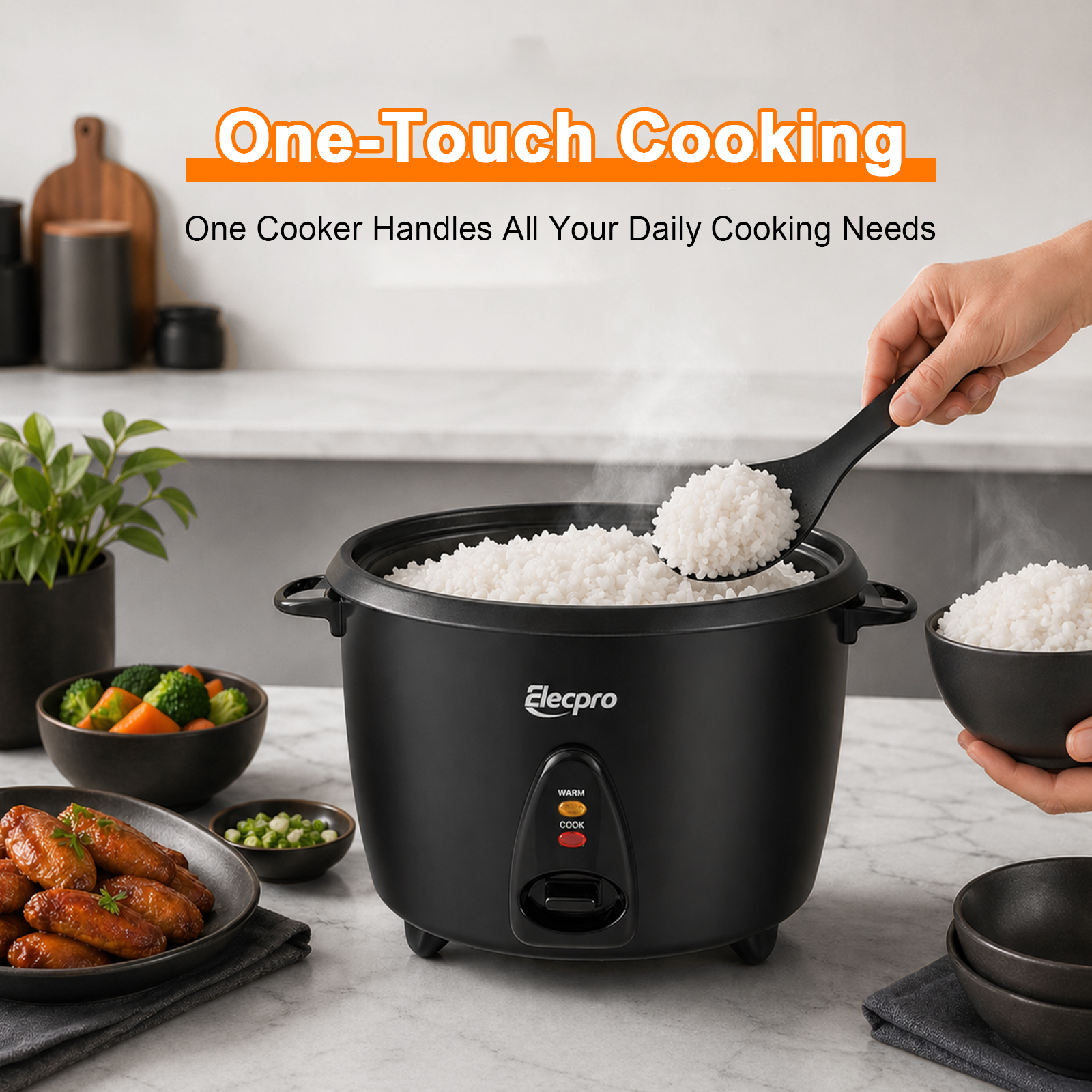 Rice Cooker 10 Cup - Elecpro 10-Cup Multifunction Rice Cooker, 5L