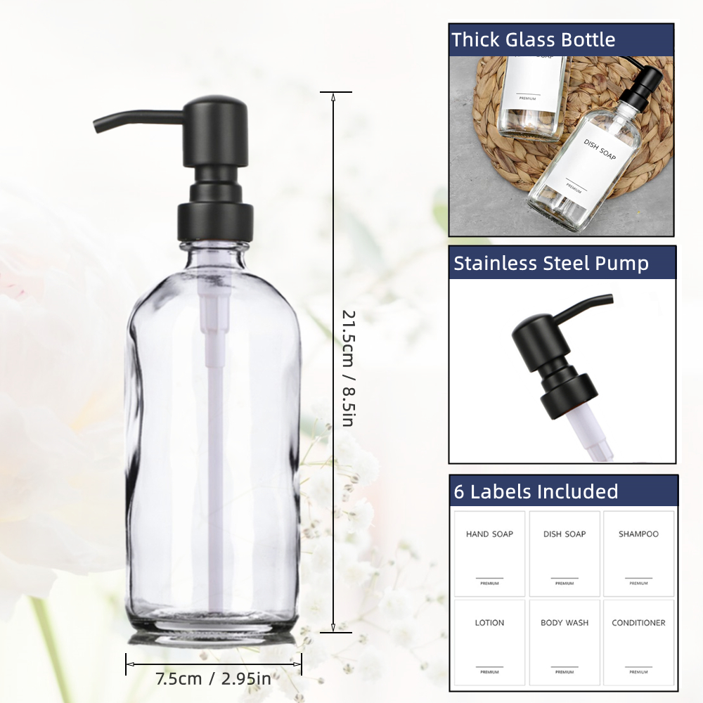 Clear Glass Soap Dispenser Set - Kitchen Appliances Set 리뷰 및 가격