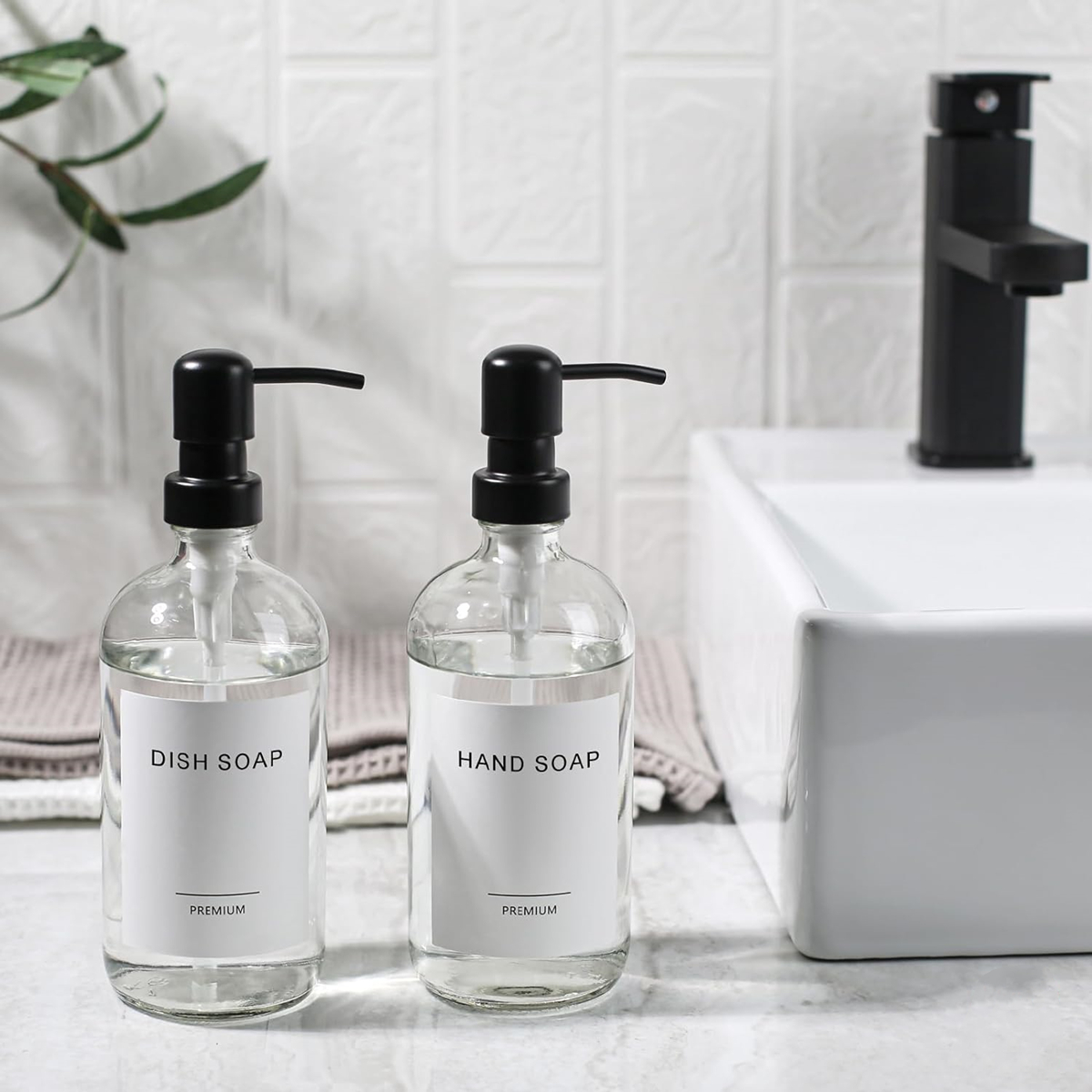 Clear Glass Soap Dispenser Set - Kitchen Appliances Set 리뷰 및 가격